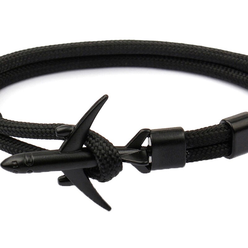 Airplane Anchor Bracelet Men Polyester Wrist Rope Bracelet Sport Jewelry BMF88