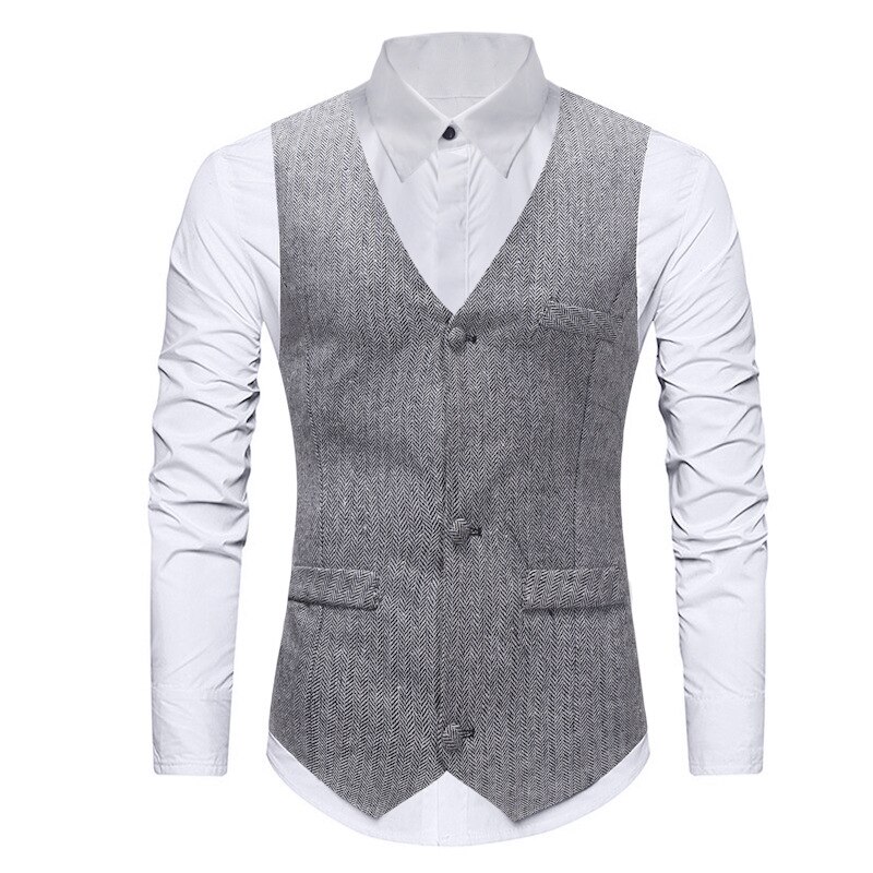Herre mørkegrå forretningssæt vest mærke slim fit herre vest vest herre fest bryllup smoking veste gilet de costume
