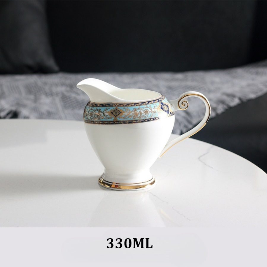 impostato di tazze da caffè e piattini per tazze da caffè in porcellana di lusso in stile britannico Piatto in ceramica barocca impostato di tazze da tè pomeridiano retrò Miglior regalo: Luce Verde