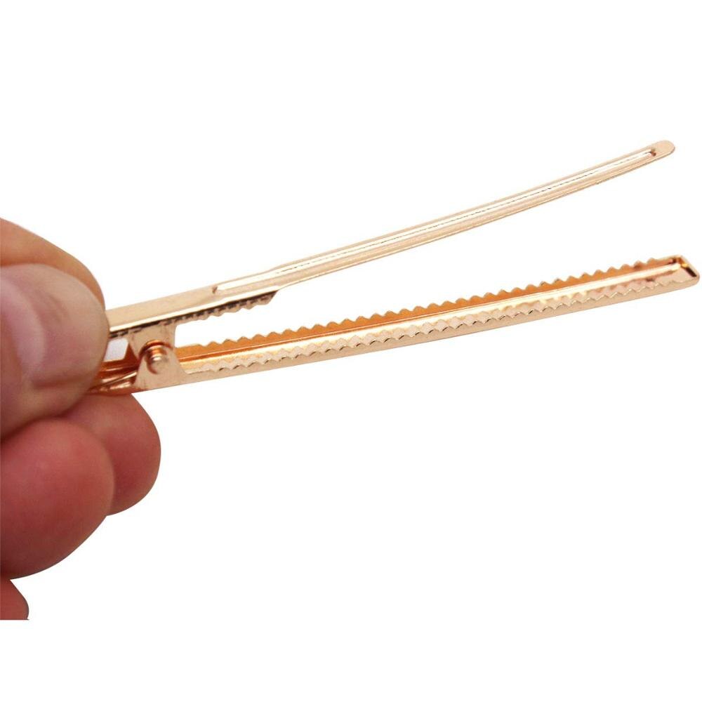 3,15 Zoll Gold Alligator Clips für DIY BöGen 60 Stück Mit Kasten, Alligator Haar Clips Metall DIY Alligator Zähne Zinken DIY Acci