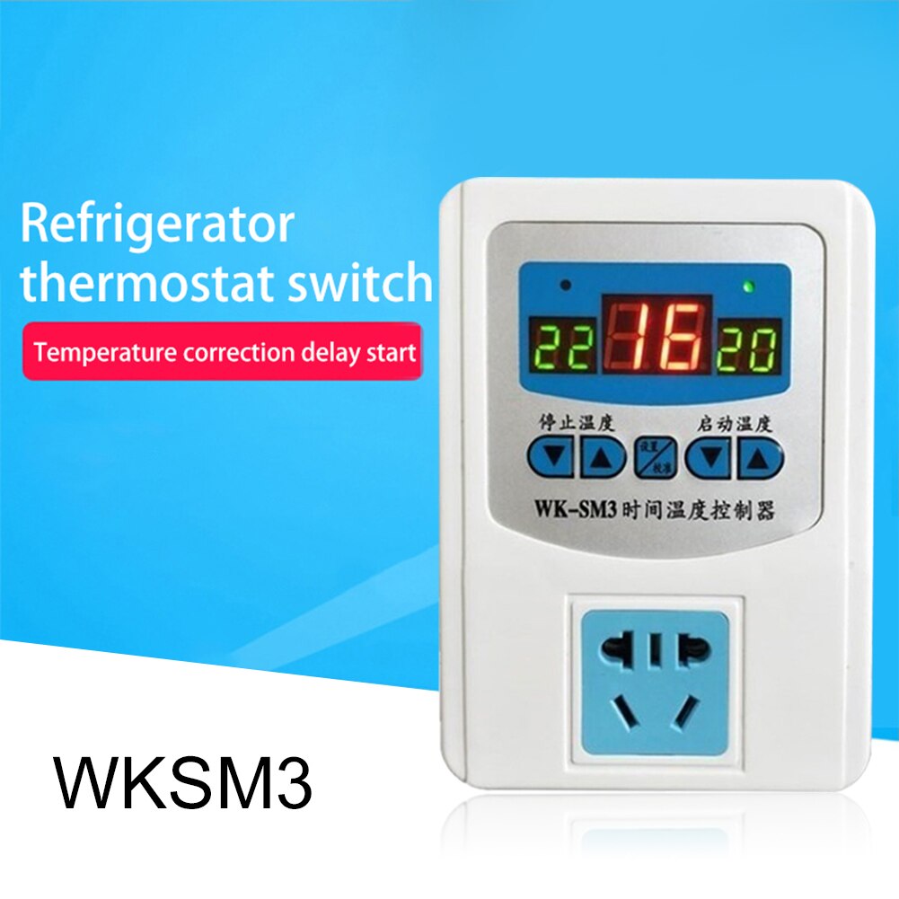 WKSM3 220V Digital Thermostat Temperature Controller Microcomputer Socket