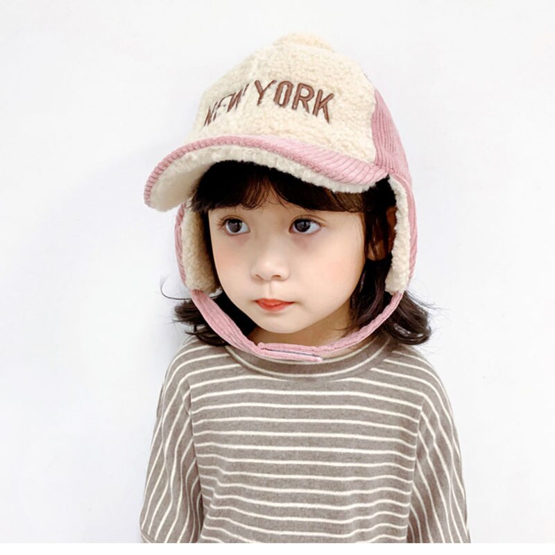 Doitbest snapback hat barn drenge piger baseball kasketter hip hop kasket york bogstaver vinter varme børn solhatte børn øreklap kasket