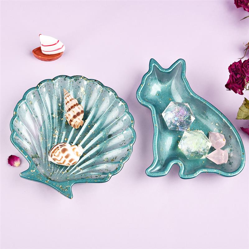 Opbergbak in de vorm van een schelphond, siliconen mal voor doe-het-zelf epoxy knutselen, sieraden maken, harsmal, sieradengereedschap, mallen