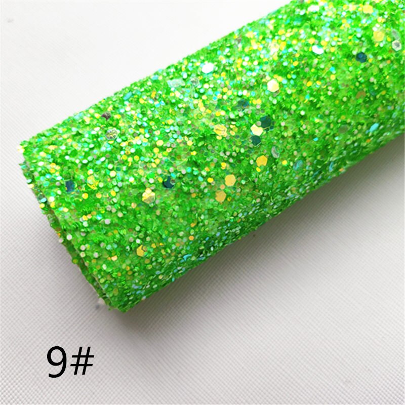 20*33cm A4 sheet shiny solid colors chunky glitter sheet for bow and bag: 9