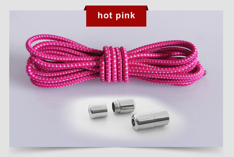 Elastic Shoelaces Round Locking No Tie Shoe Laces Quick Lazy Laces Rubber Sneakers Shoelace for Kids Adult Shoe Laces No Tie: hot pink