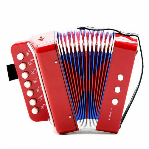 Mini acordeón de 7 teclas, 3 botones, juguete educativo para niños, instrumento Musical de: Rojo