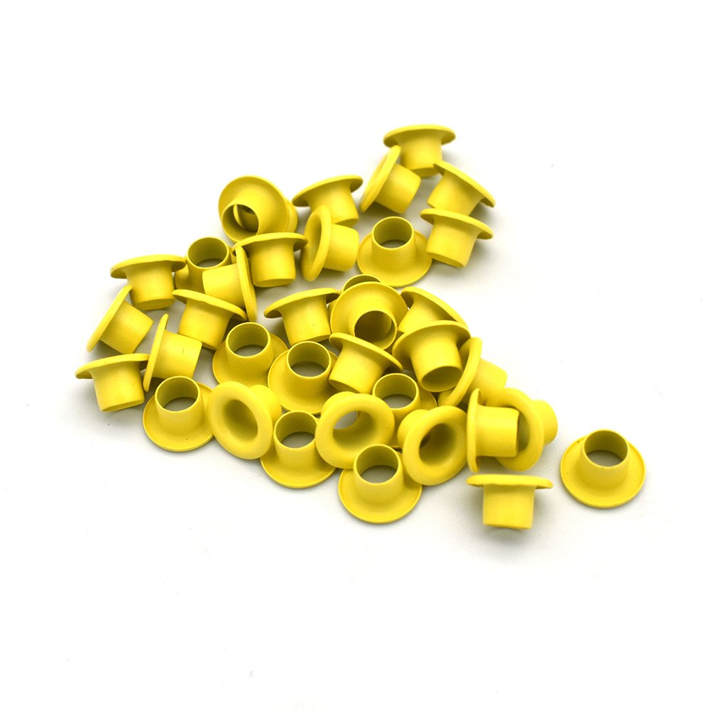 Oeillet minuscule en laiton, 4mm, 7 couleurs, œillets métalliques pour bricolage, vêtements, projets artisanaux de Scrapbooking, 100 pièces: Yellow