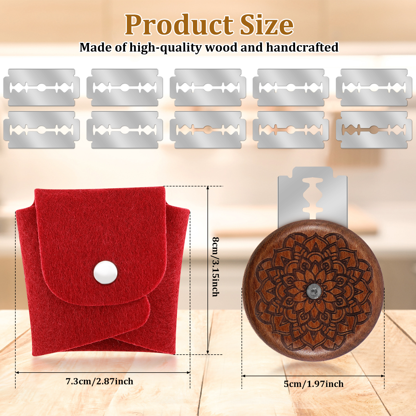 Bread Dough Scoring Tool Compact Bread Scoring Dough Cutter 5cm Wooden Sourdough Bread Scorer for Homemade Sourdough Bread