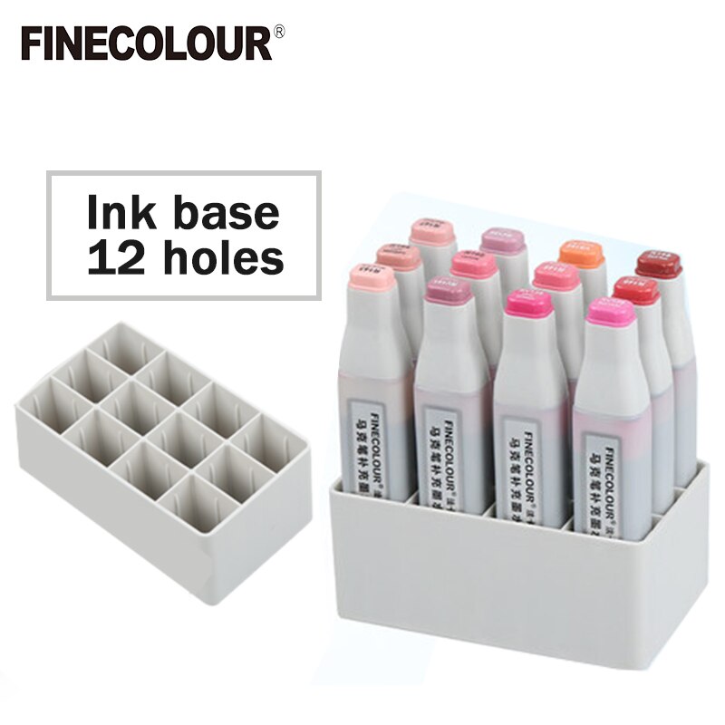Finecolour Marker Pens Storage Bag &amp; Base 12/24/36 Holes EF100/101/102/103 Zipper Bag Multifunctional Base Penholder Ink Base