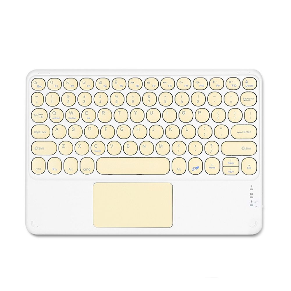 Ultra-Thin Wireless Bluetooth Keyboard and Mouse Combo Rechargeable Touchpad for iPad Xiaomi Samsung Tablet Android IOS Windows: Yellow Keyboard