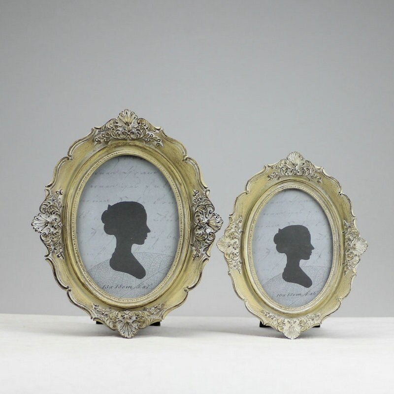 French Retro Finishing Oval Plate Photo Frame
