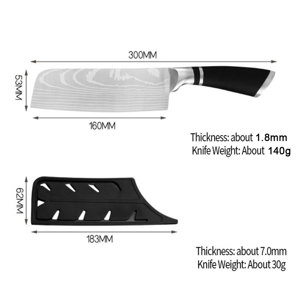 Kitchen Knife Chef Knife 8 Inch Pro Japanese Chef's Nakiri Knife Stainless Steel Santoku Meat Cleaver Beef knife With Cover