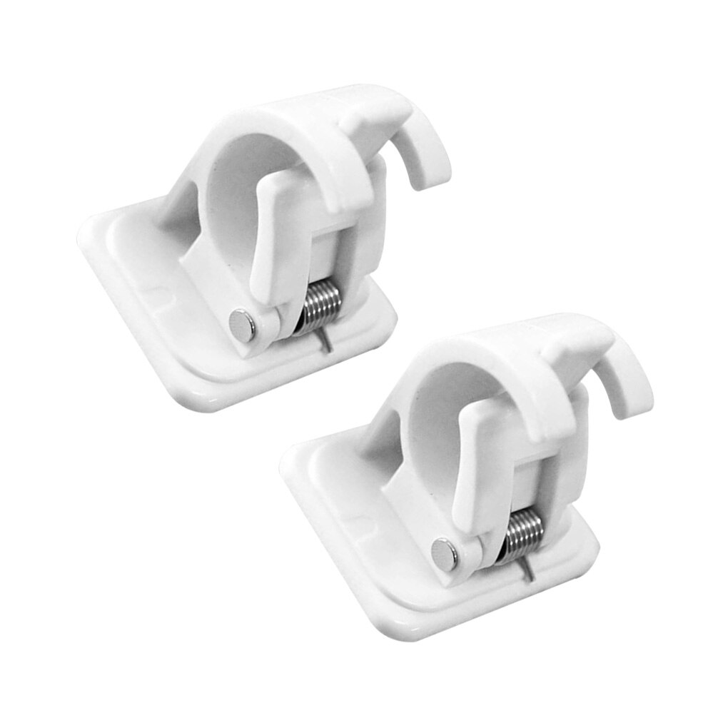 2 Pcs/set Hanging Rod Clip Adhesive Wall Curtain Hanging Rod Clamp Hooks Shower Curtain Rod Fixed Clip Hanging Rack Hooks