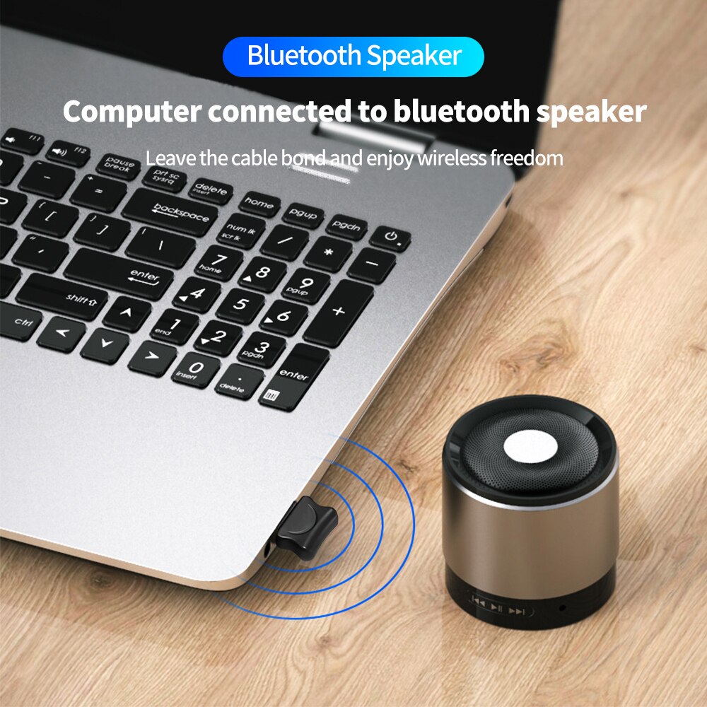 USB Receiver Transmitter Adapter Bluetooth-compatible 5.0 Audio for Computer Laptop Win 10 8 Wireless Dongle
