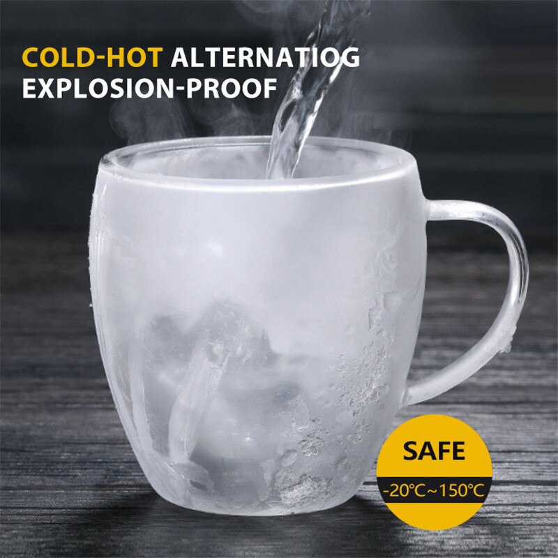 Hittebestendige Transparante Dubbele Glas Koffie Met Cover Melk Whisky Thee Bier Cocktail Vodka Wijn Mok Drinkware