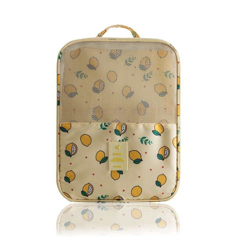 Travel Waterproof Shoe Bag Men and Women Clothing Luggage Accessories Storage Portable Pluggable: Lemon yellow