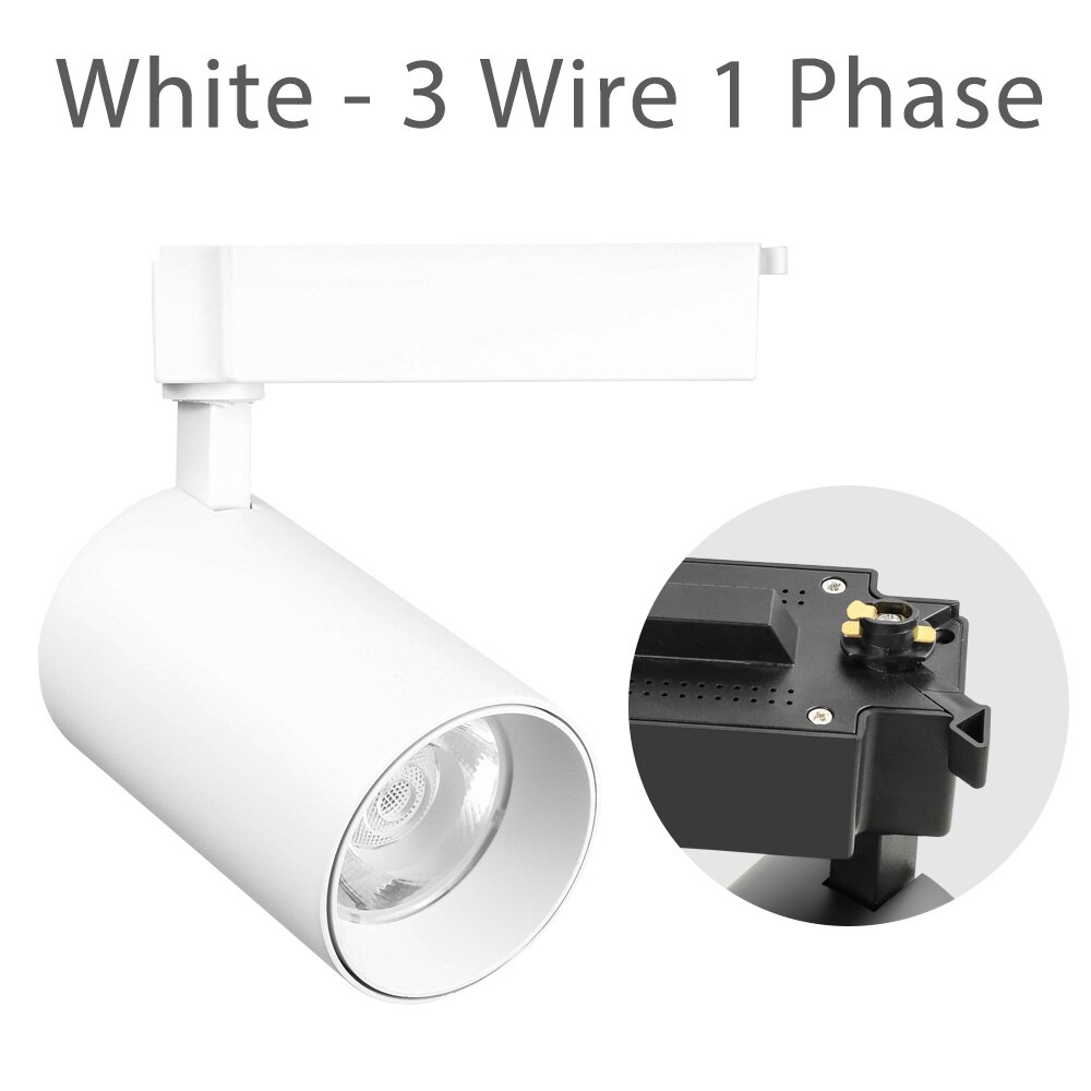 Moderne 35W Cob Led Spoor Licht 2 3 4 Draad Rail Verlichting Systemen Aluminium Plafond Spotlight Keuken Winkel Gang: White 3 Wire 1 Phase / Warm White