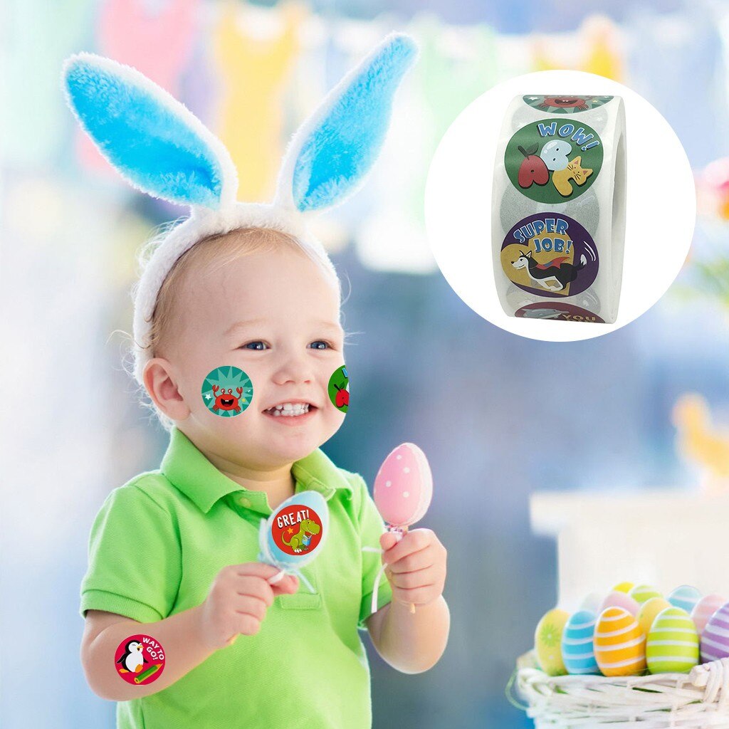 1000pcs Reward Stickers Encouragement Sticker Roll for Kids Motivational Stickers with Cute Animals for Students Teachers 908