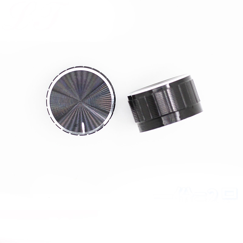 Gull/sølv/svart volumkontroll metalllegering knottsett 30 mmx 17mm riflet aksel 6mm roterende potensiometer encoder bryter knotter hette