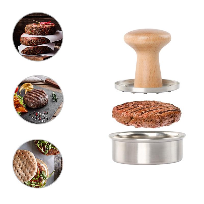 Kapmore 1pc hamburger patty maker rustfritt stål mini burger trykk kjøttpresse til kjøkken kjøtt verktøy tilbehør