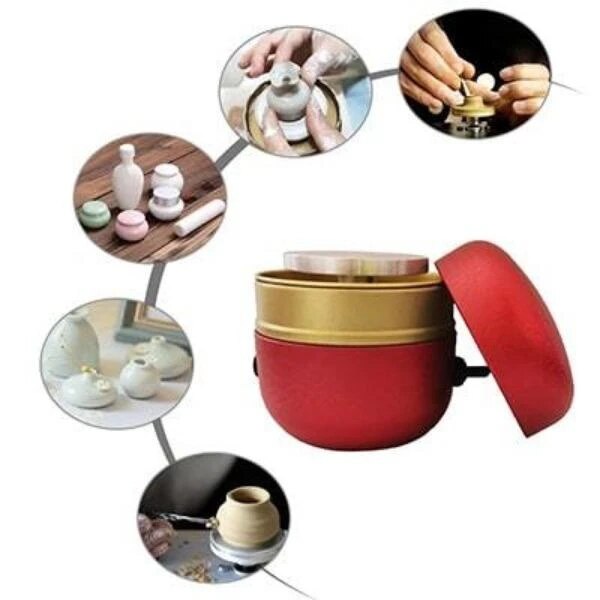 Mini Pottery Wheel for School Ceramic Teaching Pottery Bar DIY Shop Home Use Machine for Children