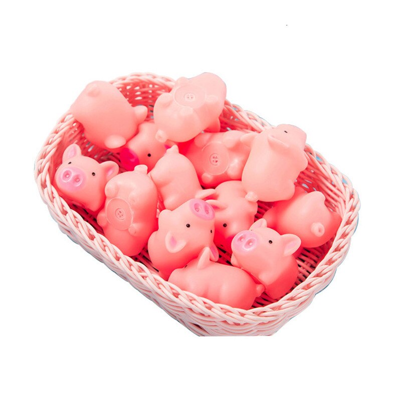 5 unids/set apretar Mini Rosa cerdos de juguete lindo de sonido al estrujar animales antiestrés Squishies exprimir cerdo juguetes para niños de