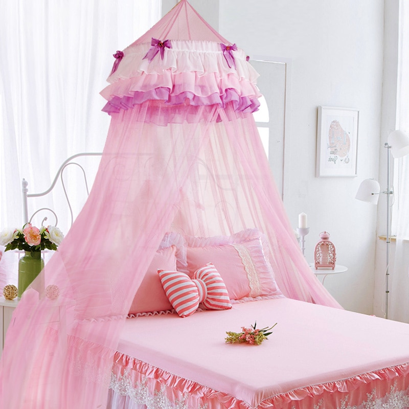 Children Mosquito Nets Single Double Hang Dome Princess Netting 1.35m/1.5m/1.8m Bed Canopy for Kids Baby Romantic Tents