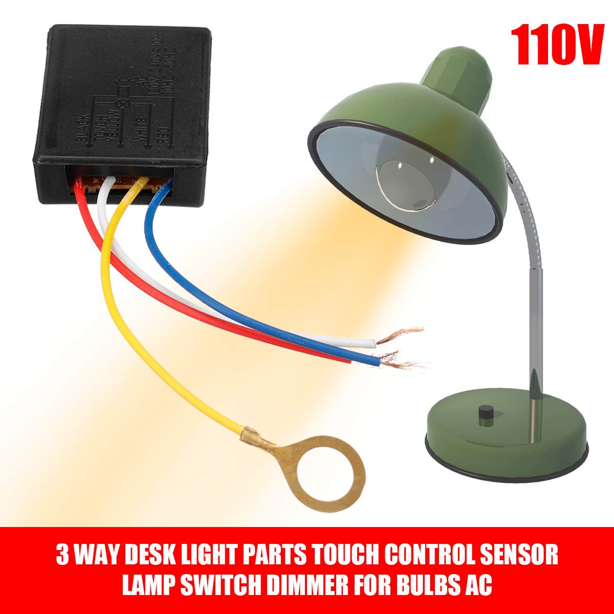 AC 110V 3 Way Touch Sensor Switch Desk Light Parts Touch Control Sensor Dimmer For Bulbs Lamp Switch