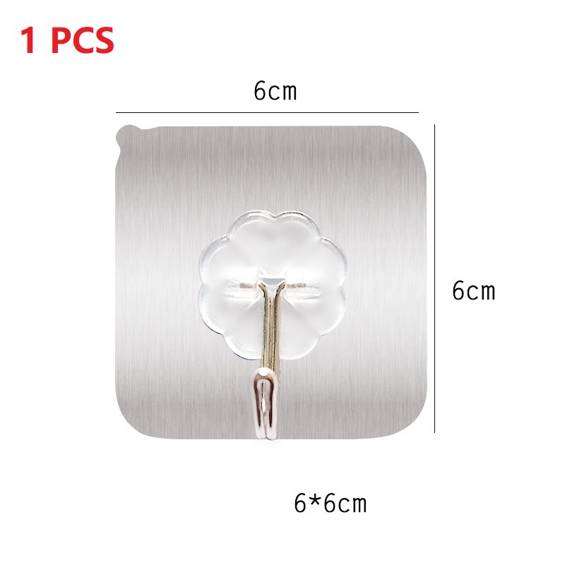 1-10 pezzi ganci autoadesivi resistenti in acciaio inossidabile trasparente appendiabiti per chiavi per cucina porta del bagno parete multifunzione: Luce Verde