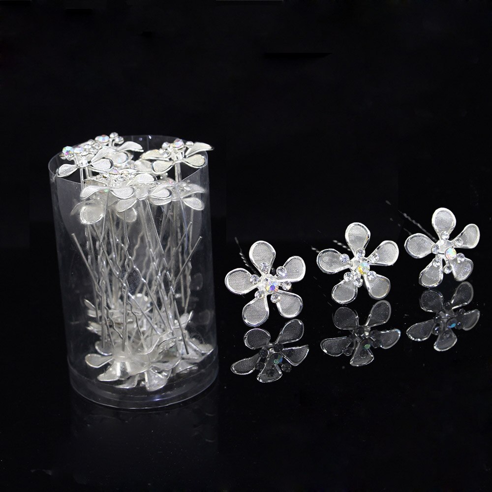 AINAMEISI 20PCS di Cerimonia Nuziale di Modo Dei Monili Dei Capelli Da Sposa a forma di U Forcelle Delle Donne Del Fiore Del Rhinestone Accessori Per Capelli All'ingrosso: 10