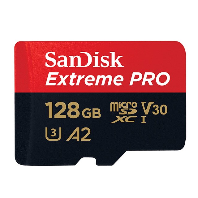 SanDisk tarjeta Micro SD 512G 400GB A1 tarjeta de memoria MicroSDHC 256g 128G 64G 32G 16GB MicroSDXC EXTREME PRO V30 U3 A2 4K UHD tarjetas TF: red black 128GB