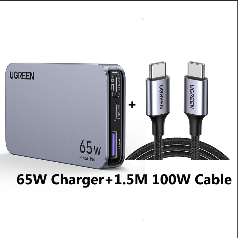 UGREEN 65W GaN Charger Quick Charge 4.0 3.0 USB C Charger For iPhone 15 14 13 Pro PD 3.0 Fast Charger For Macbook Laptop Tablet: light green