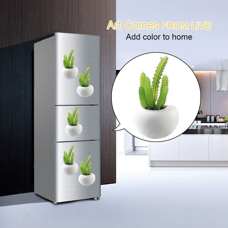 1Pc Koelkast Bericht Sticker Home Decor Magneten Leuke Vetplant Magneet Knop