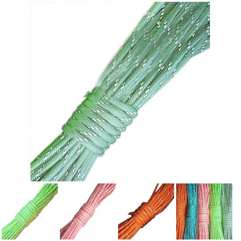 Glow In the Dark Reflective Paracord 9 Strands Survival Parachute Cord WHShopping