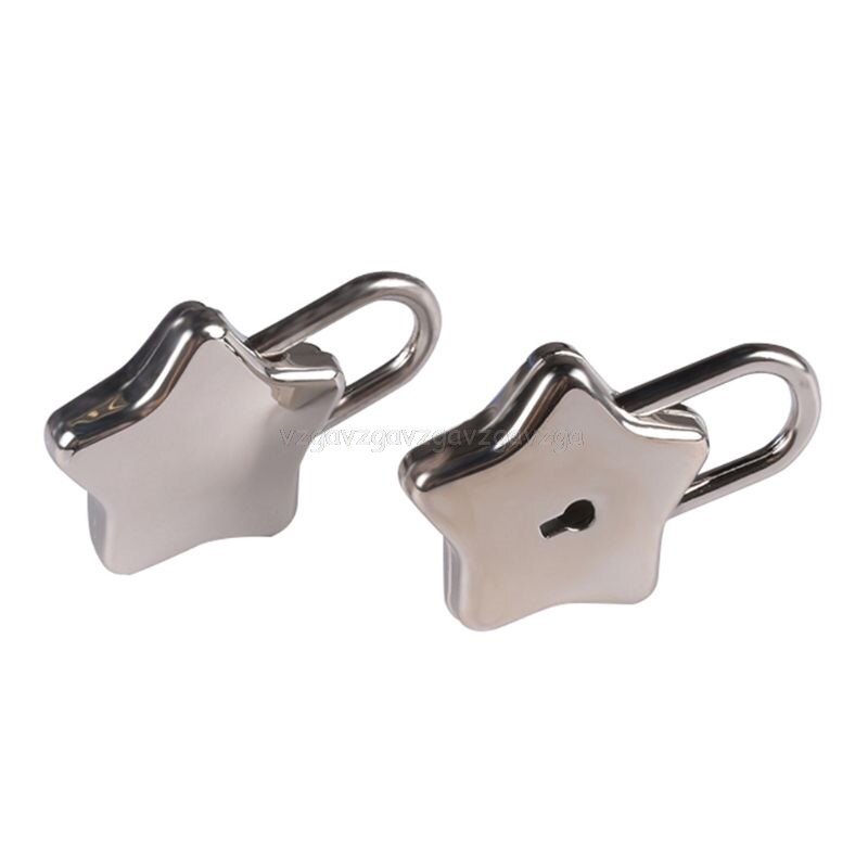 Metal Star Shape Padlock with Key Closure Security Lock for Diary Purse Handbag O30 19
