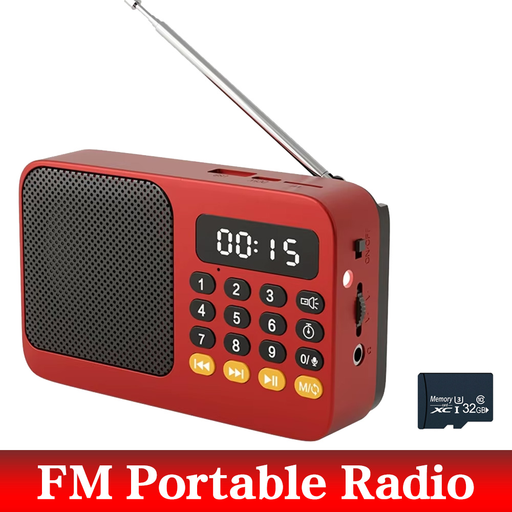 Mini Radio FM de poche Portable 32 go, sans fil, BT 5.0 + Radio numérique, lecture MP3, haut-parleur, prise en charge de la carte TF, disque U, lecture Bluetooth: Violet