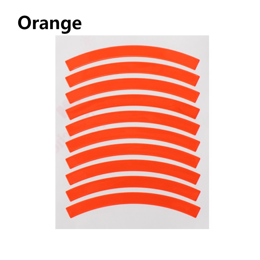 10 Pcs Kinderen Loopfiets Reflecterende Sticker Waterdicht Wiel Decals Band Applique Tape Veiligheid Stickers Fiets Accessoires: Orange