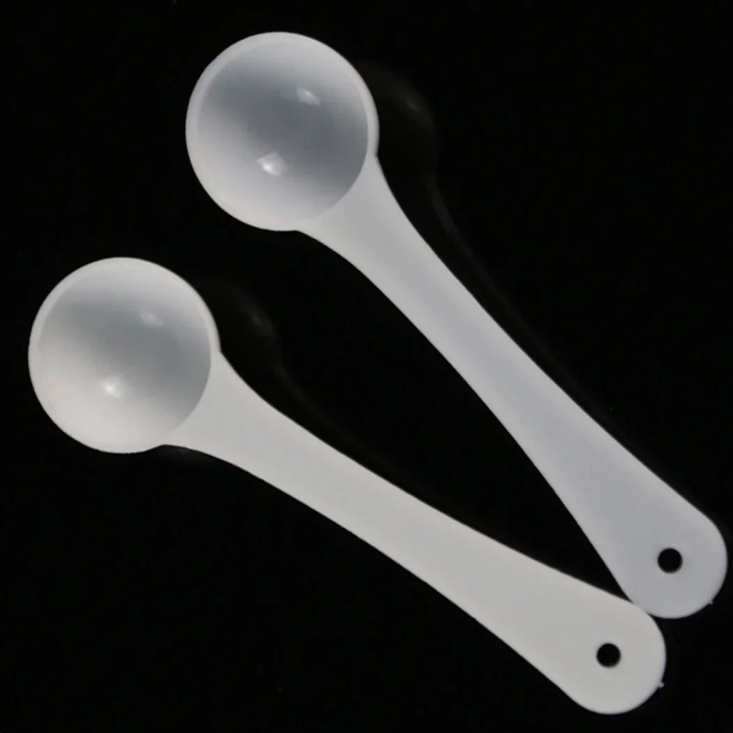 50pcs 1g spoon White Plastic Measuring Spoon reagent spoon Gram Scoop Food Baking Medicine Powder Tea Spoon Tableware