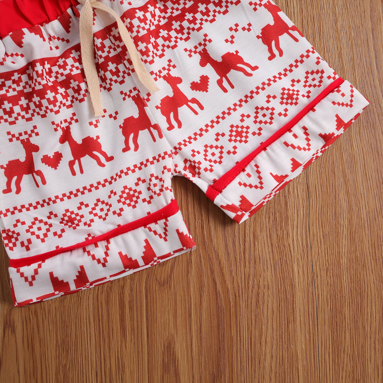1-6y juletøj baby dreng pige dejlige homewear søde hjorte print afslappet toppe kortærmet + shorts pyjamas sæt