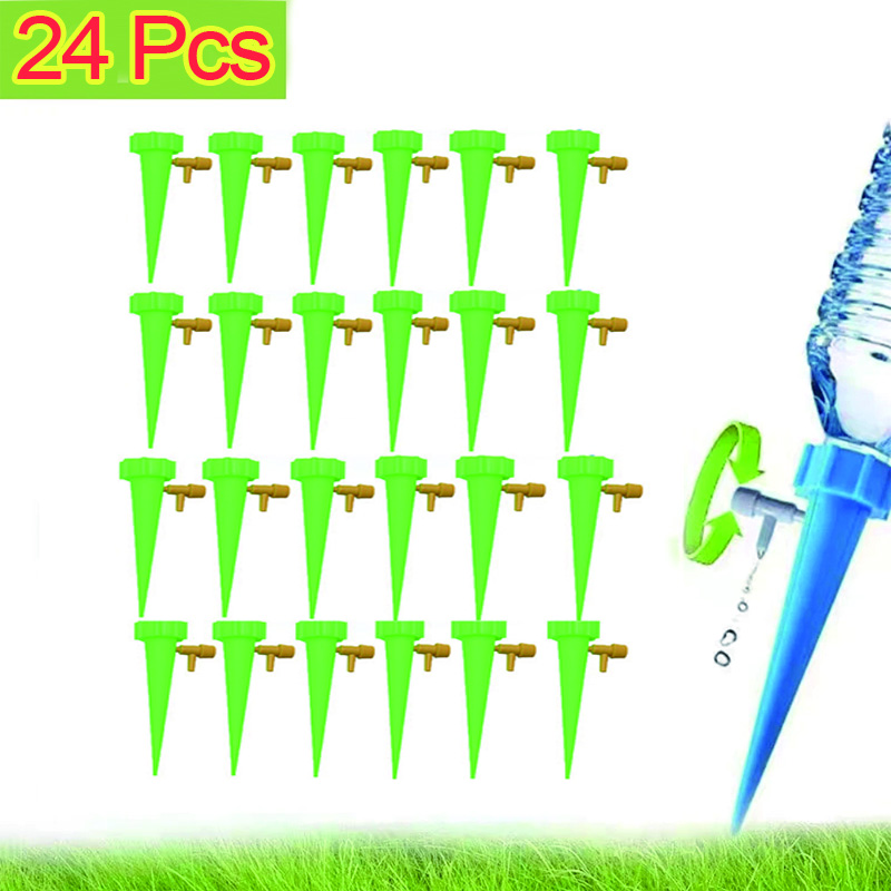 Drip Watering Drip Irrigation System Automatic Plant Water Dripper Self Watering for Flower Plants Adjustable Water Device: Chocolat
