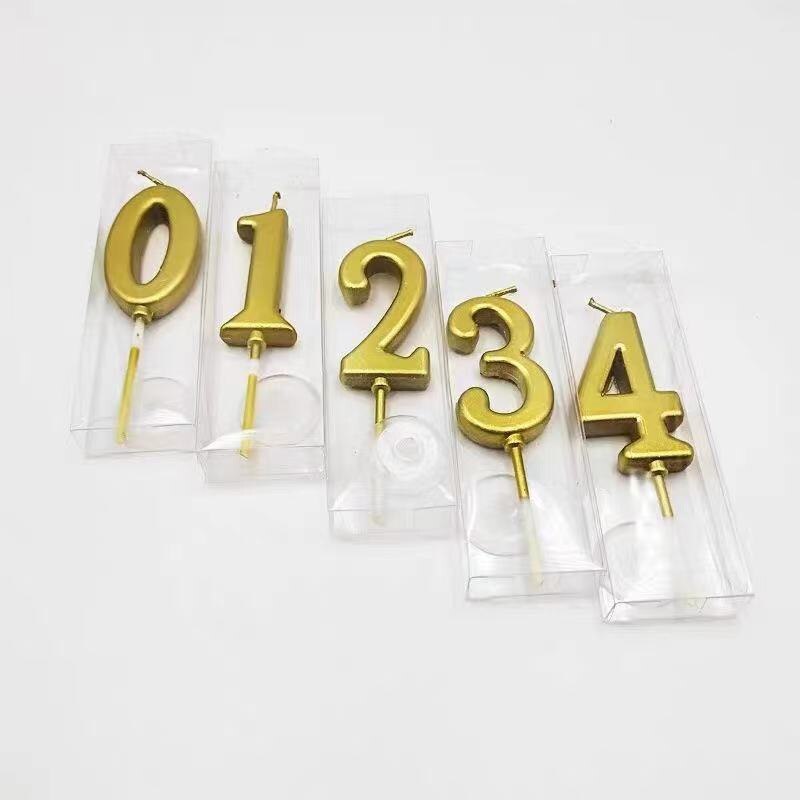 Gold Number 0-9 Happy Birthday Cake Candles Cake Top Decorating Tools Decor Candles DIY Wedding Home Party Decor Number Candle