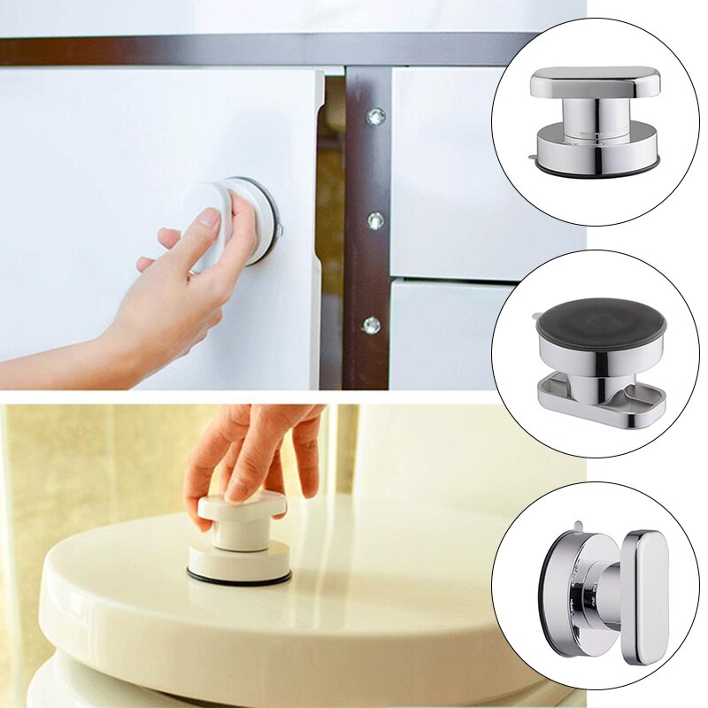 1PCS Super Suction Glass Door Handle Free Punching Sliding Door Drawer Cabinet Kitchen Suction Cup Handle Pull Knob Furniture