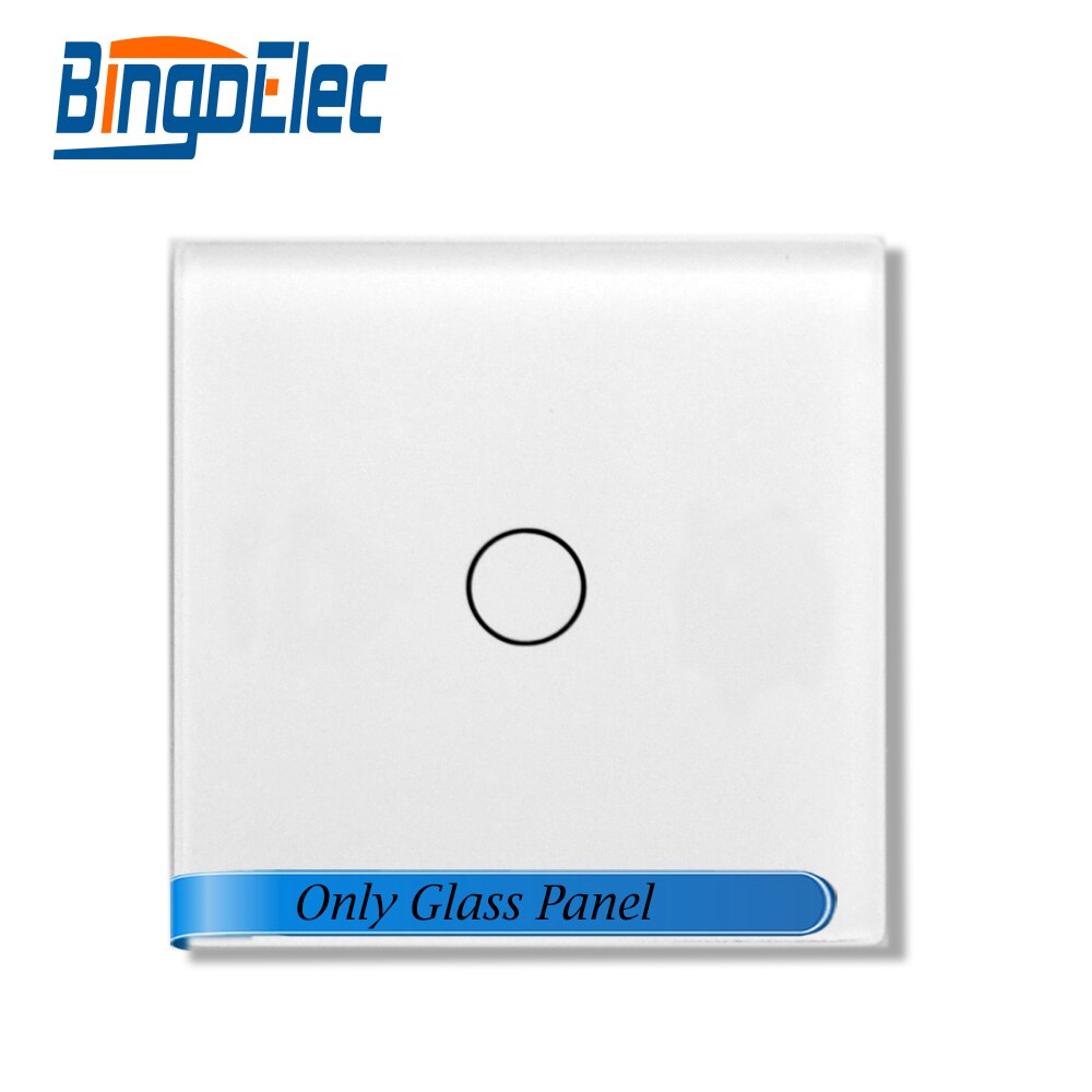 Panel glass, can be used with Bingoelec socket module and any frame, switch module, providing assembly and customization service: 1G Glass white