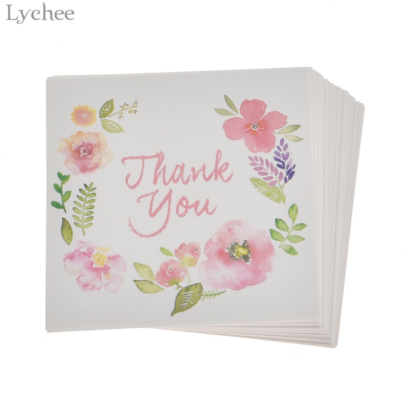 Lychee Leven 50 Stuks Dank U En Bloemen Scrapbook Papieren Kaart Uitnodigingen Laat Bericht Kaarten Wenskaart Diy Home Decoratie