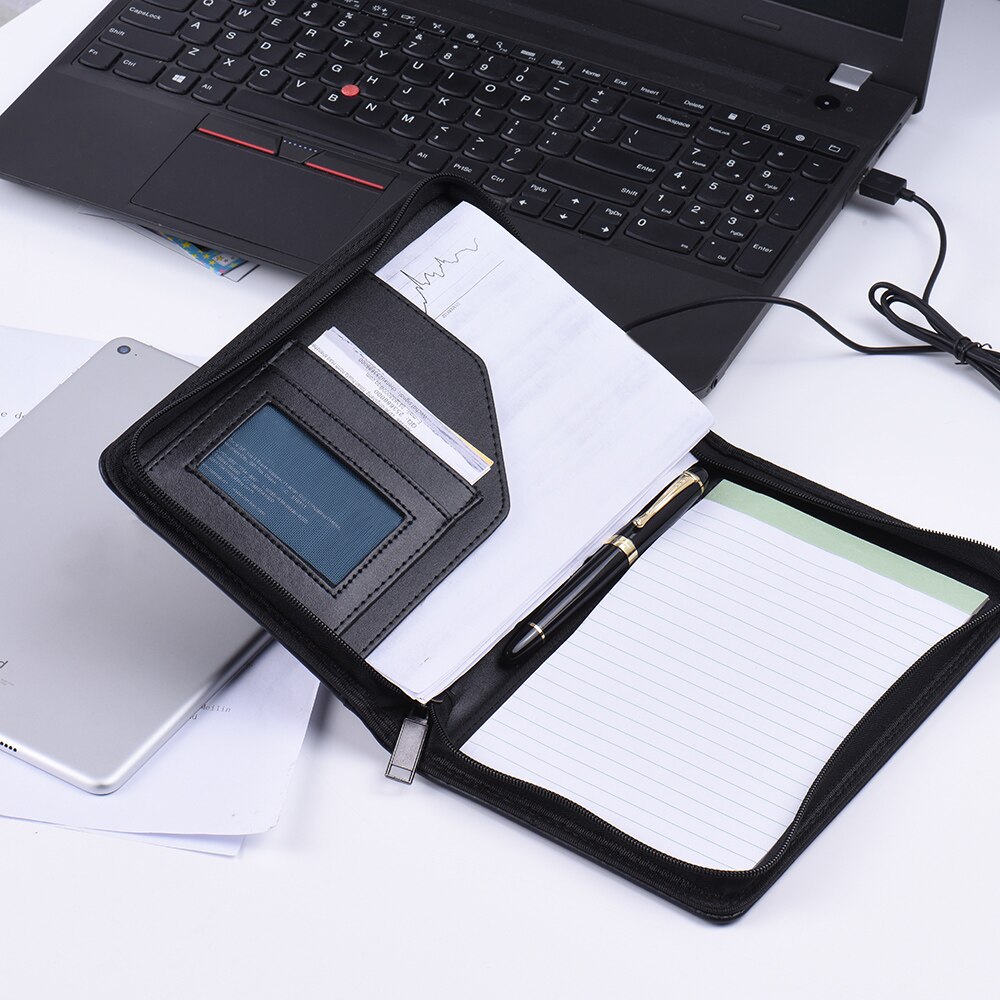 Portefeuille Portable, classeur A5 en cuir PU avec bloc-notes d&#39;affaires