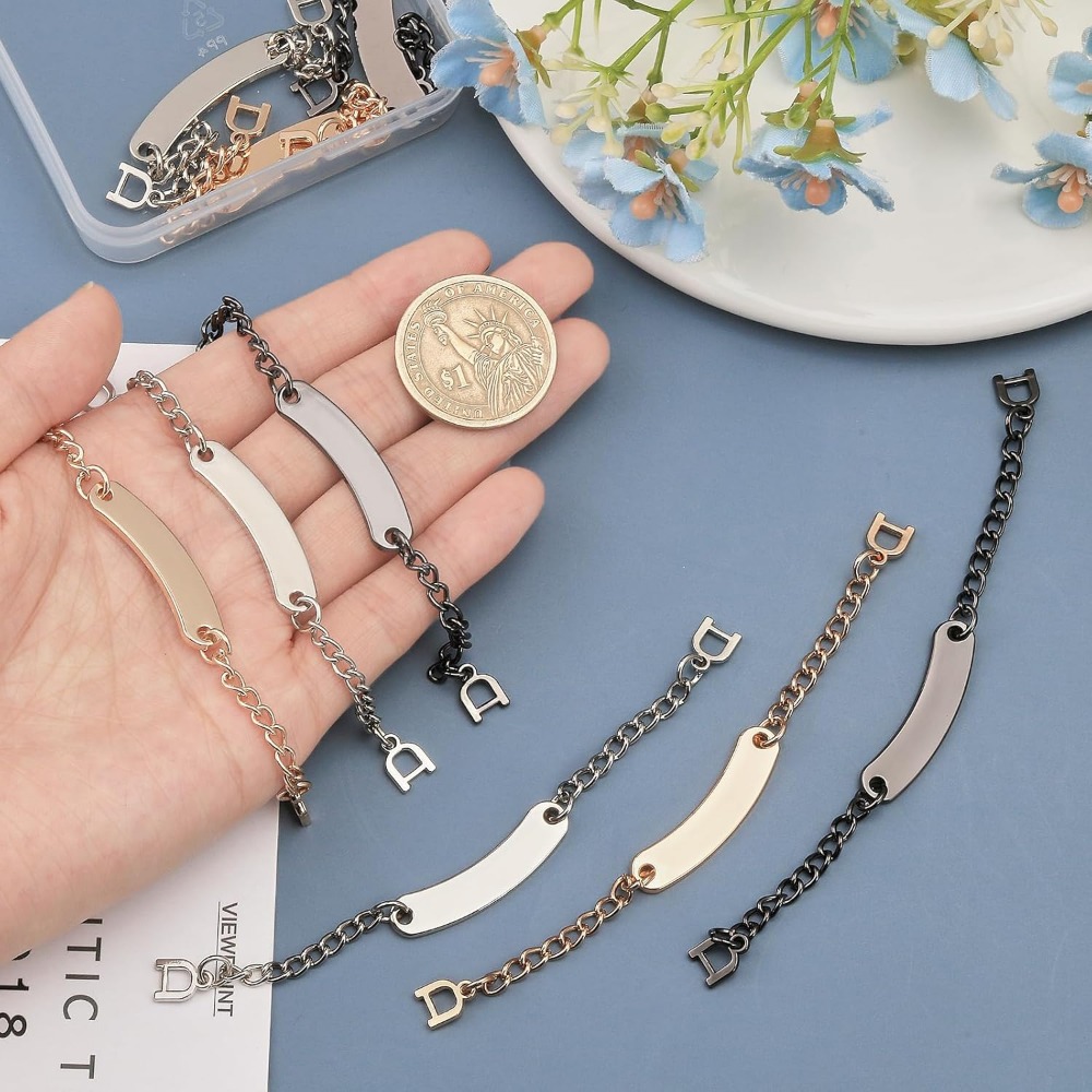 9PCS 3 Colors Metal Coat Hanging Chains Alloy with Iron Coat Hanging Chain Sew On Metal Coat Hangers Hanging Chain making kit