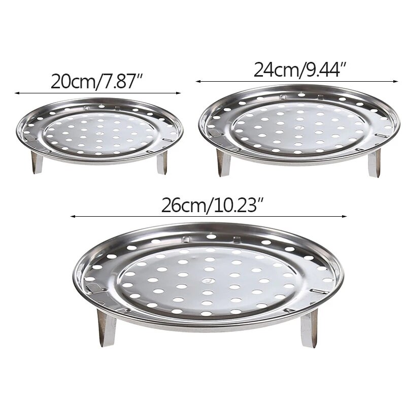 Steam Rack Kitchen Three-Legged Steamed Buns Steamed Rack Multi-Function Stainless Steel Vegetable Rack Water Shelf Steamer