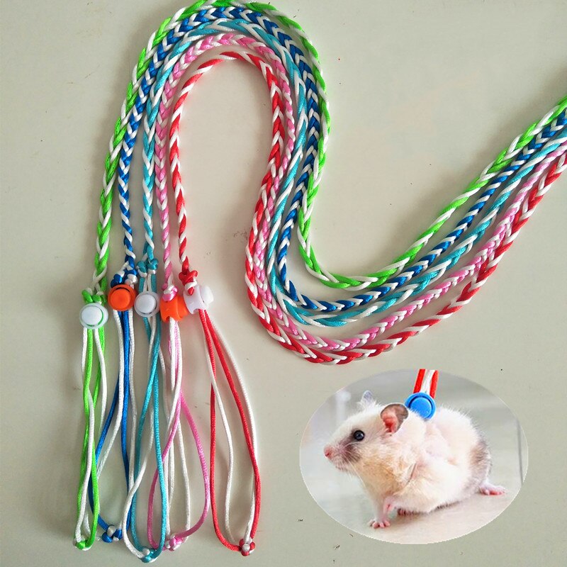 Arnés de hámster con cascabel para mascotas, arnés ajustable para rata, ratón, hámster, buscador de hurón: Gris claro