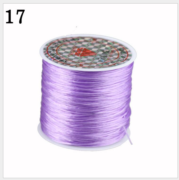60 M Colorful Flexible Rope DIY Crystal Beading Stretch Cord Elastic Line Beadwork Wire Thread Jewelry Making 21 colors wire: Maroon