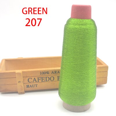 3200M/Roll DMC Metallic Embroidery Crochet Knitting Yarn Cross Stitch Metallic Yarn Threads Sewing accessory diy: Green 207